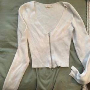 LA Hearts Zipper Shirt, XS, White